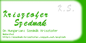 krisztofer szedmak business card